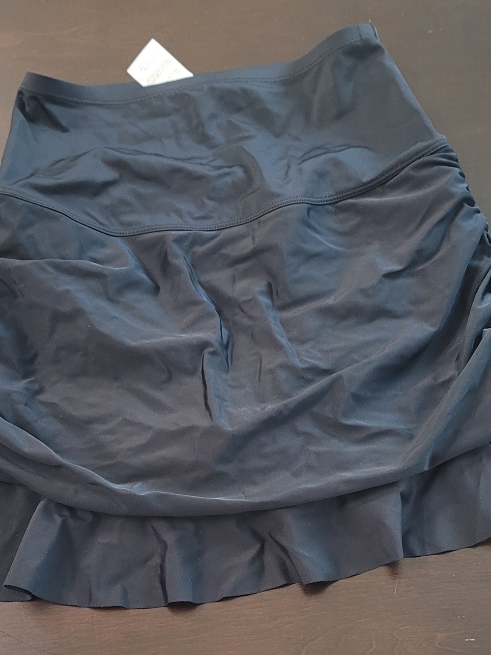 Island Escape Black Ruffle-Hem Swim Skirt